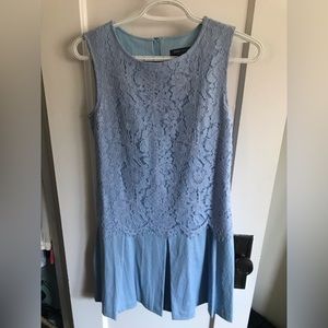 Darling Periwinkle Blue Pleated Eyelet Lace Dress - 20s 30s Retro Size S/M